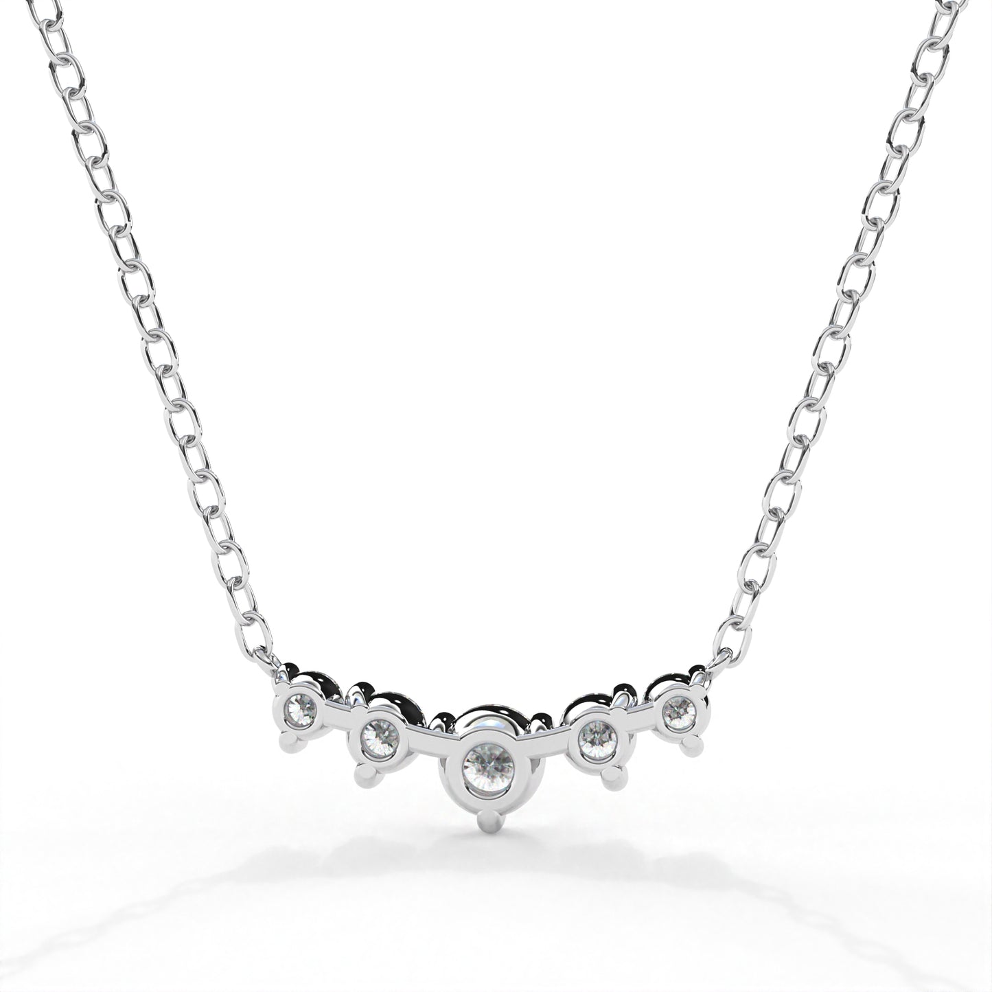 Round Penta Necklace White