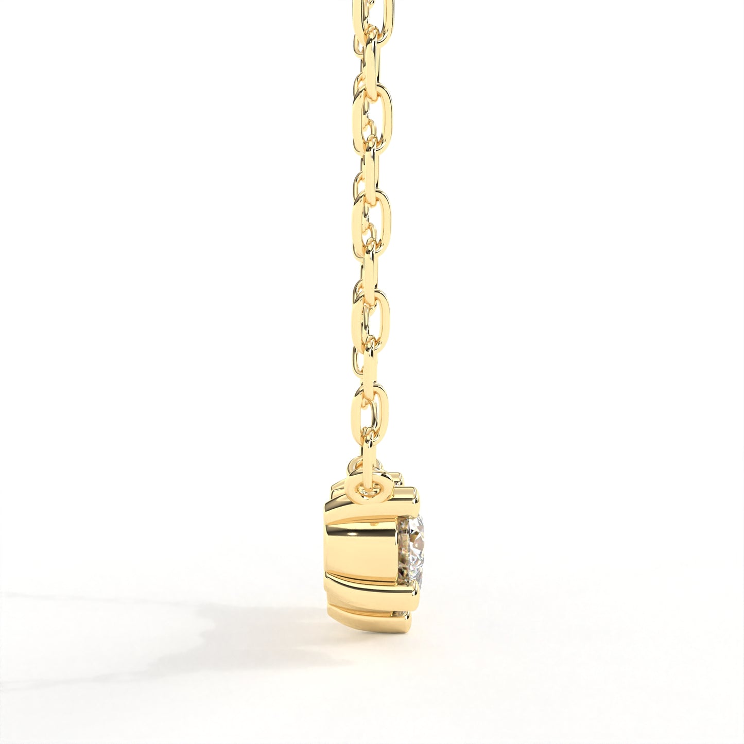 Round Tri-Stone Necklace Yellow