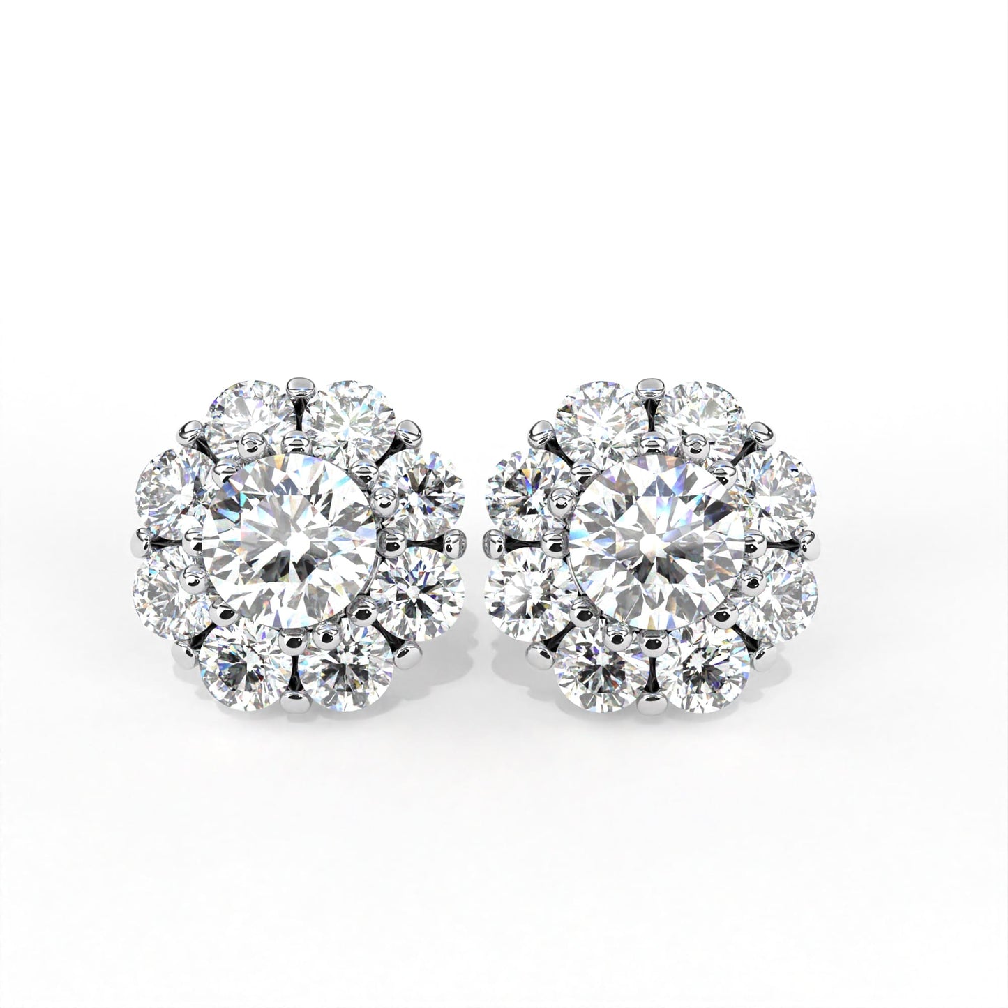 Round Flore Earrings White