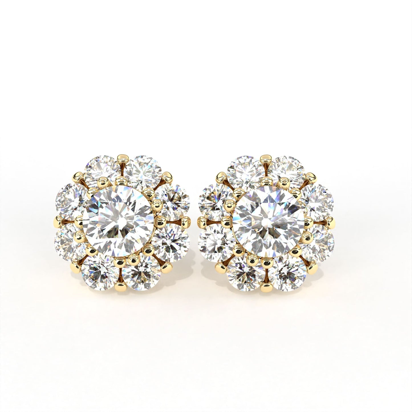 Round Flore Earrings Yellow