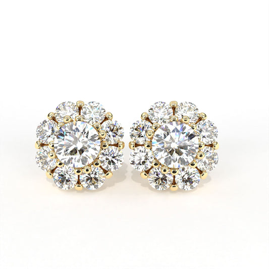 Round Flore Earrings Yellow