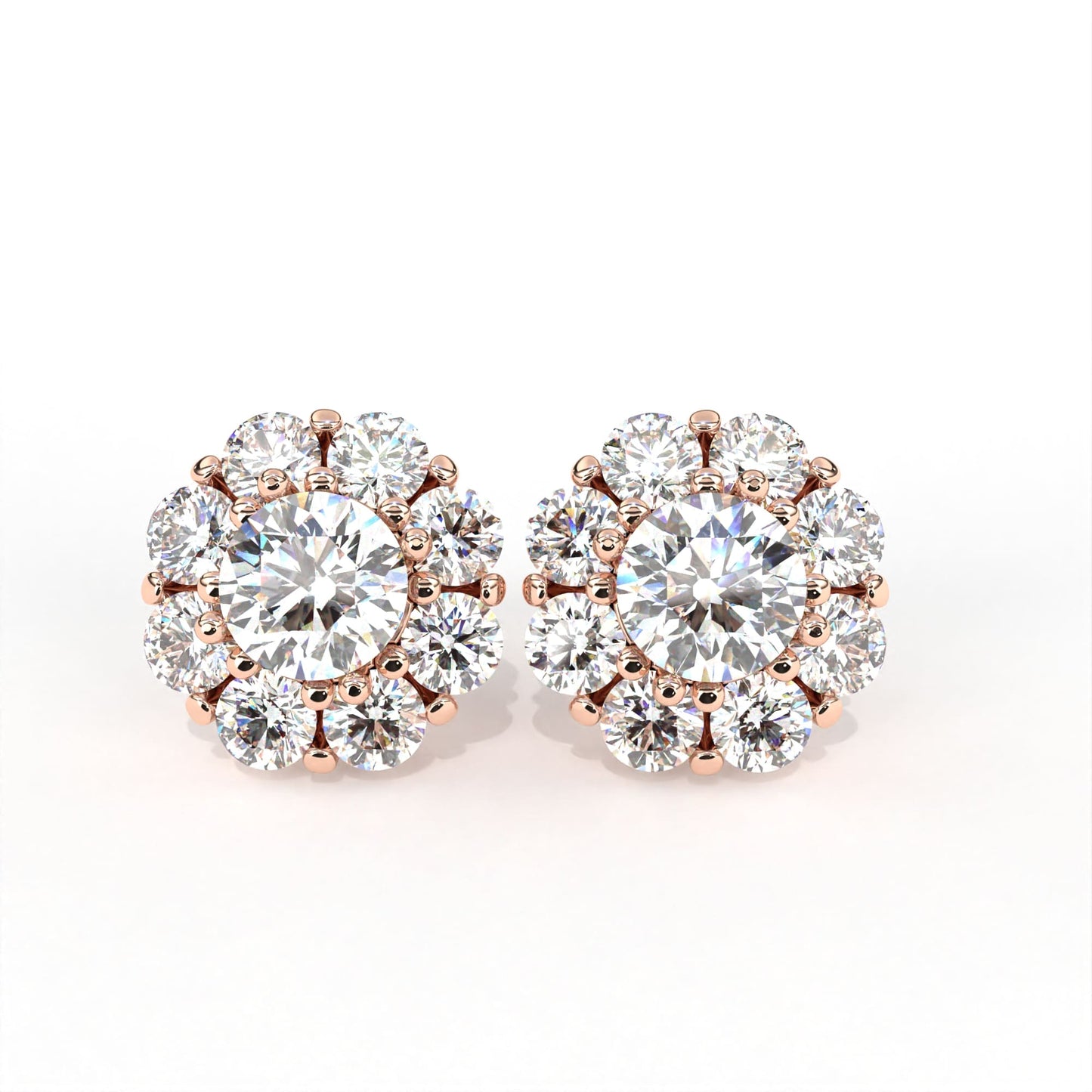 Round Flore Earrings Rose