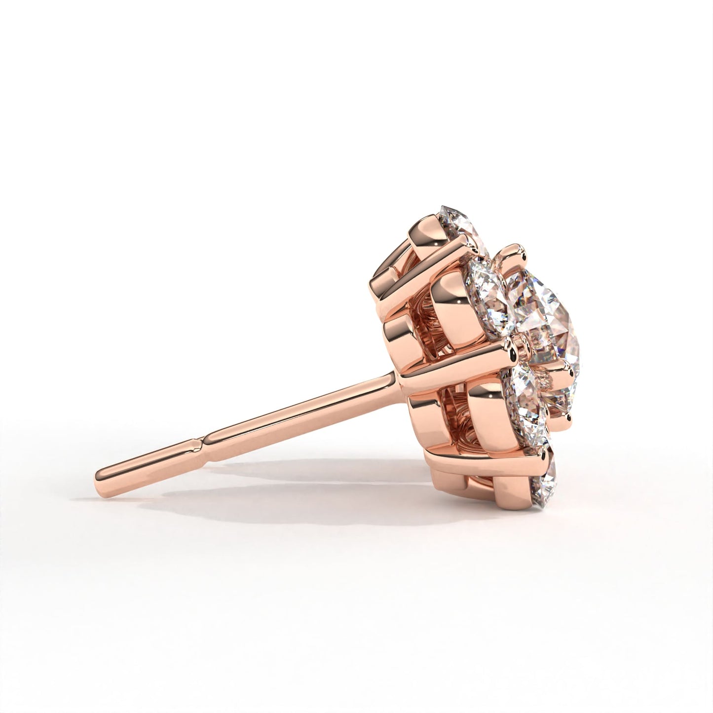 Round Flore Earrings Rose