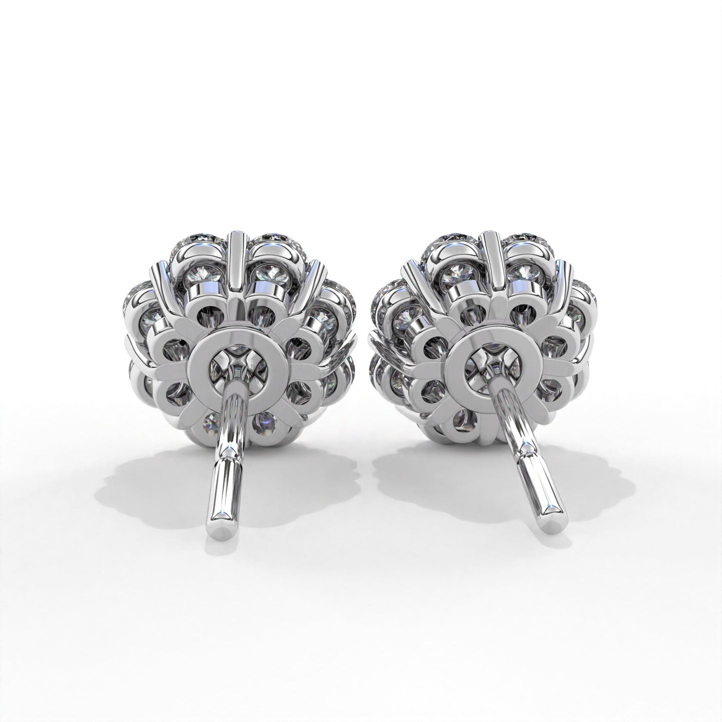 Round Flore Earrings White