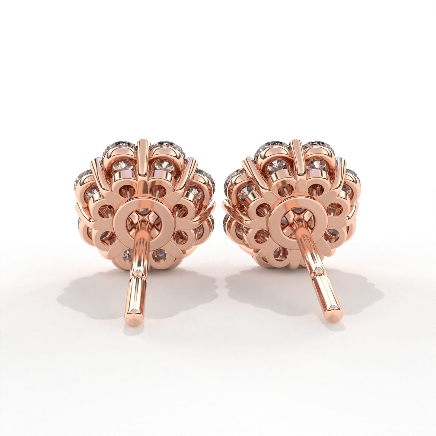 Round Flore Earrings Rose