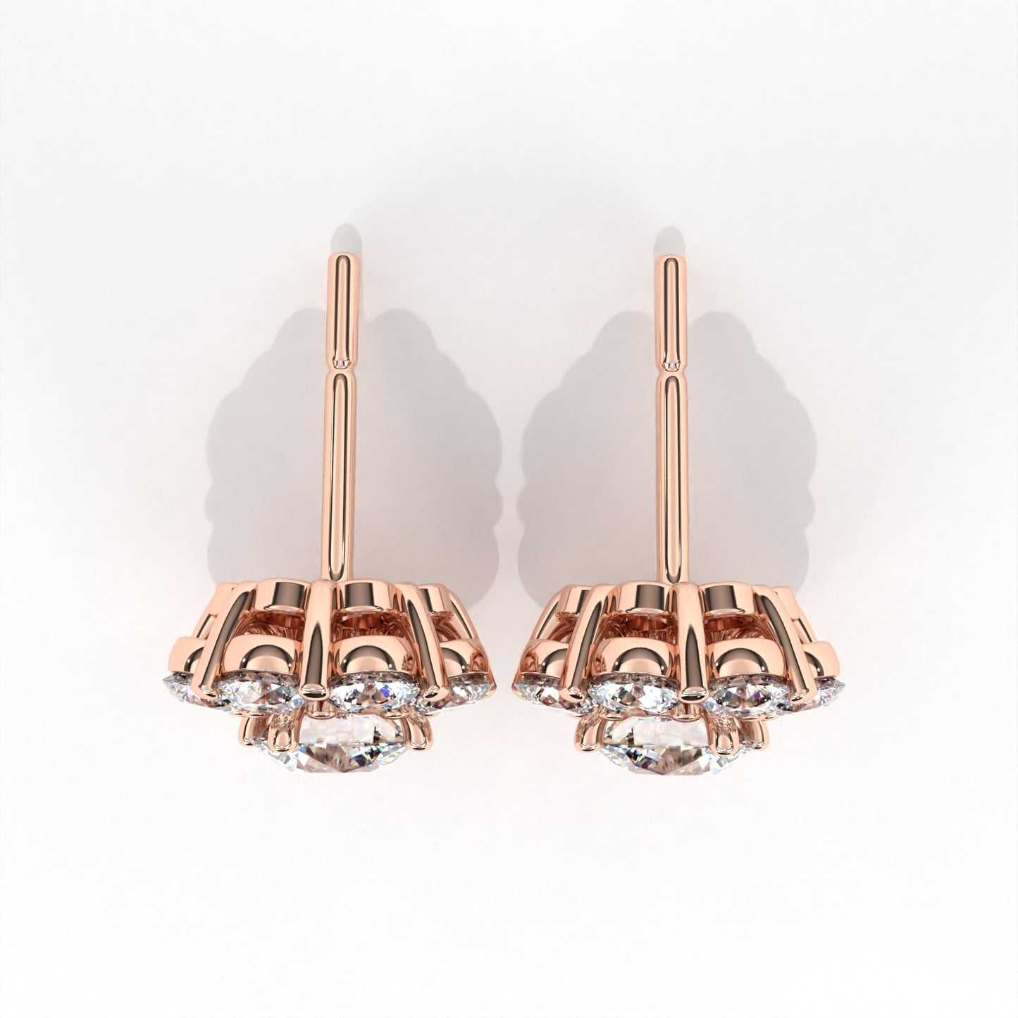 Round Flore Earrings Rose