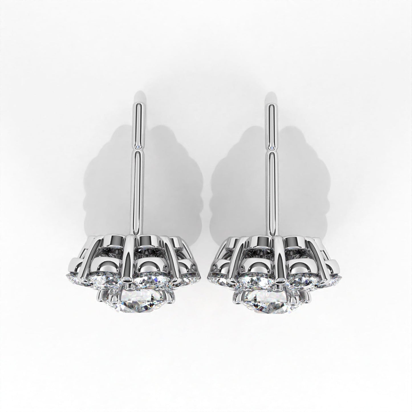 Round Flore Earrings White