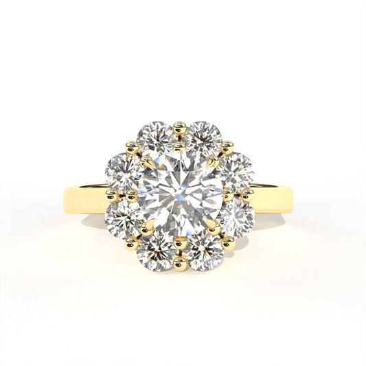 Round Flora Ring Yellow Gold