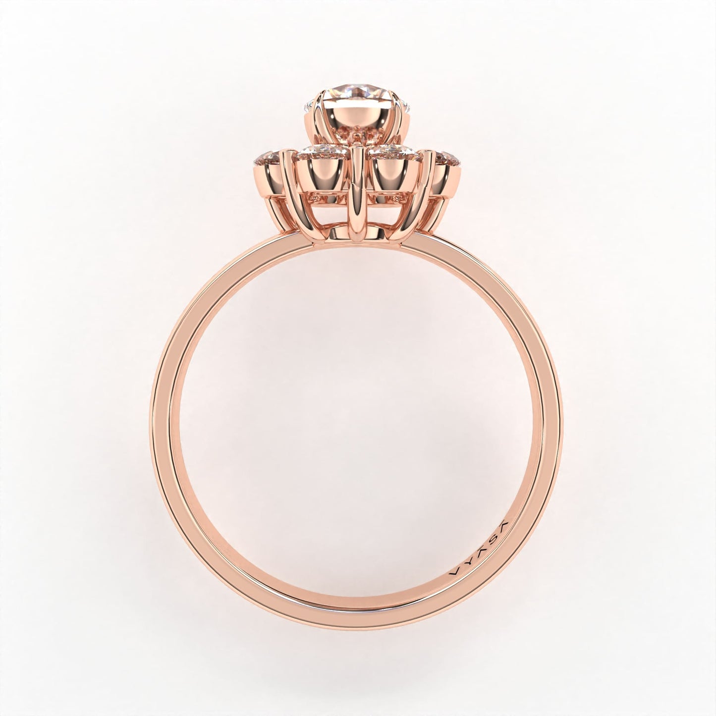 Round Flora Ring Rose Gold