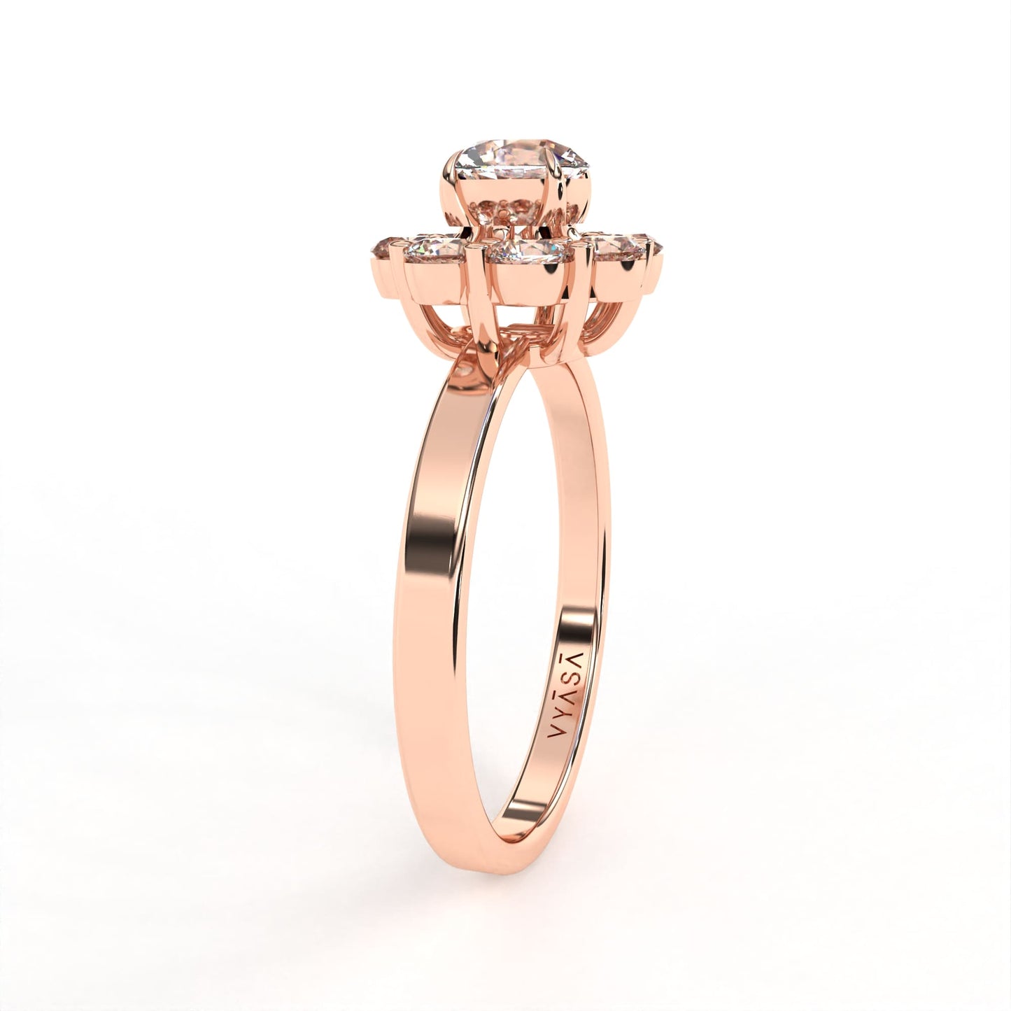Round Flora Ring Rose Gold