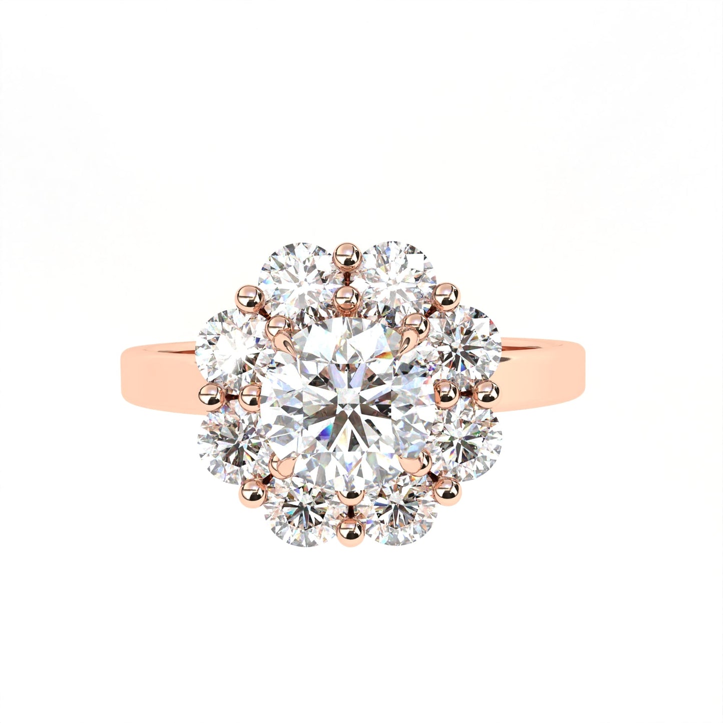Round Flora Ring Rose Gold