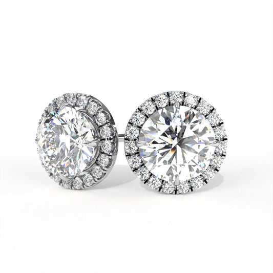 Round Halo Solitaire White