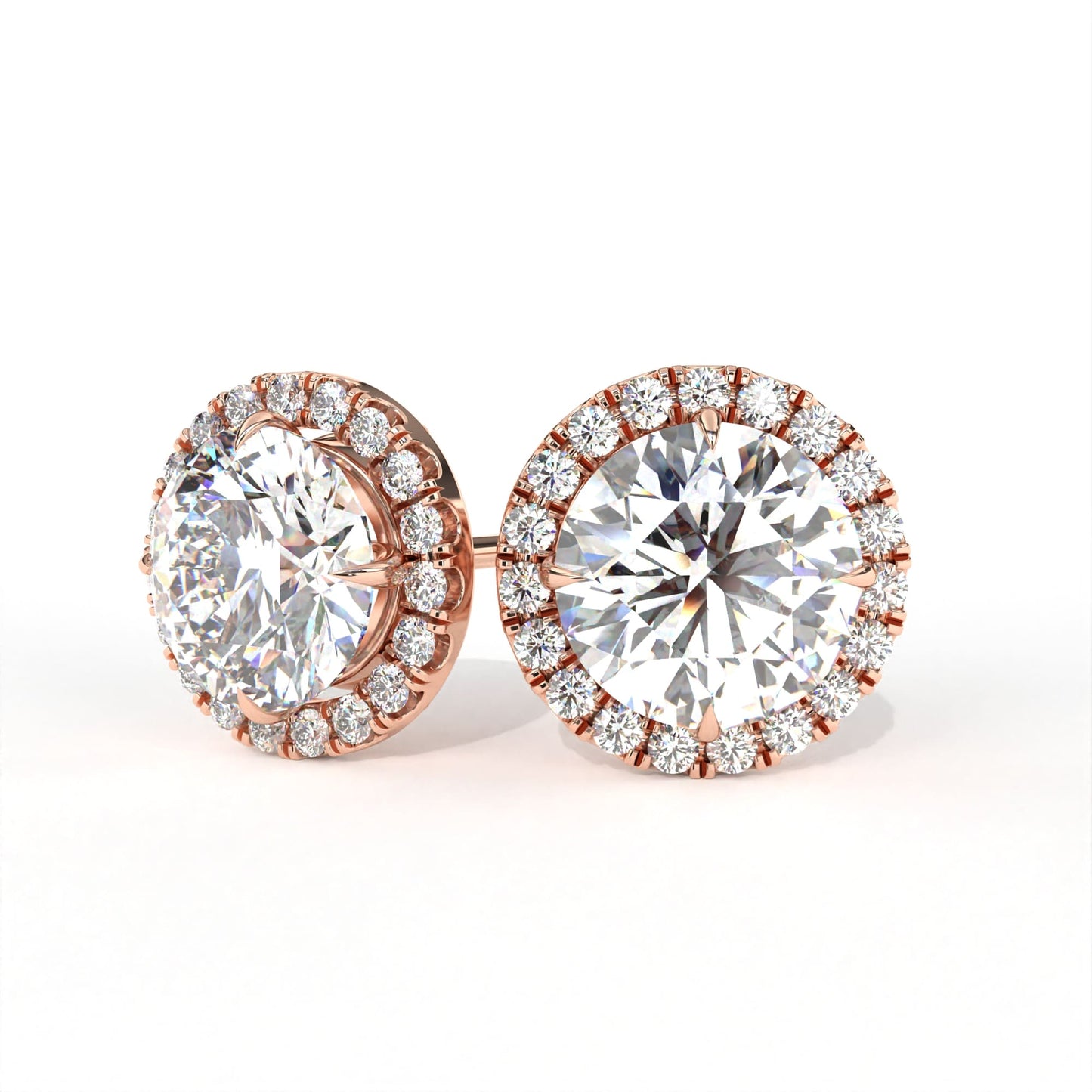 Round Halo Solitaire Rose