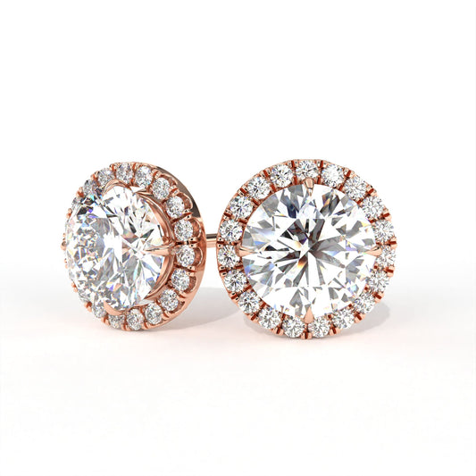 Round Halo Solitaire Rose
