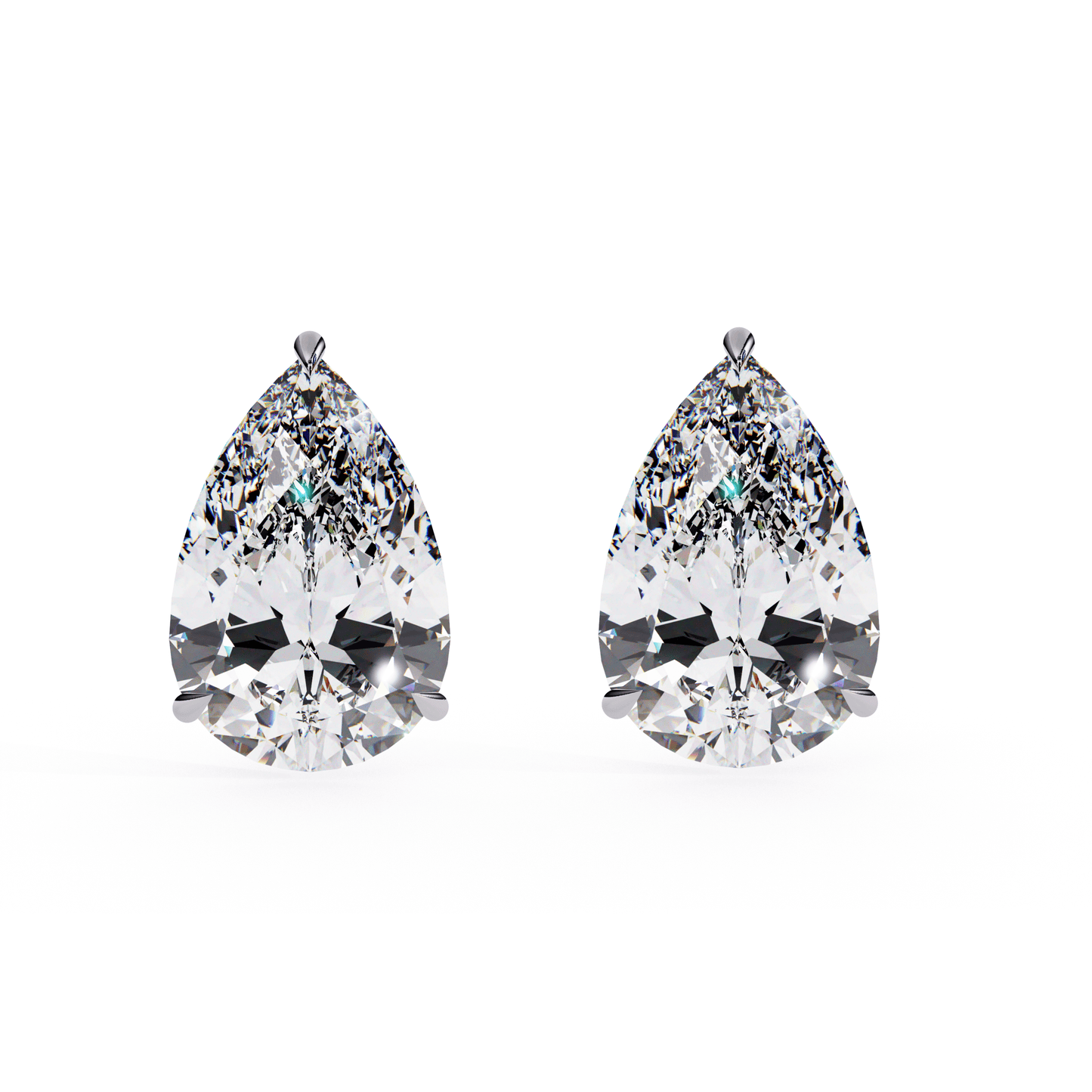 Pear Solitaire Earring White