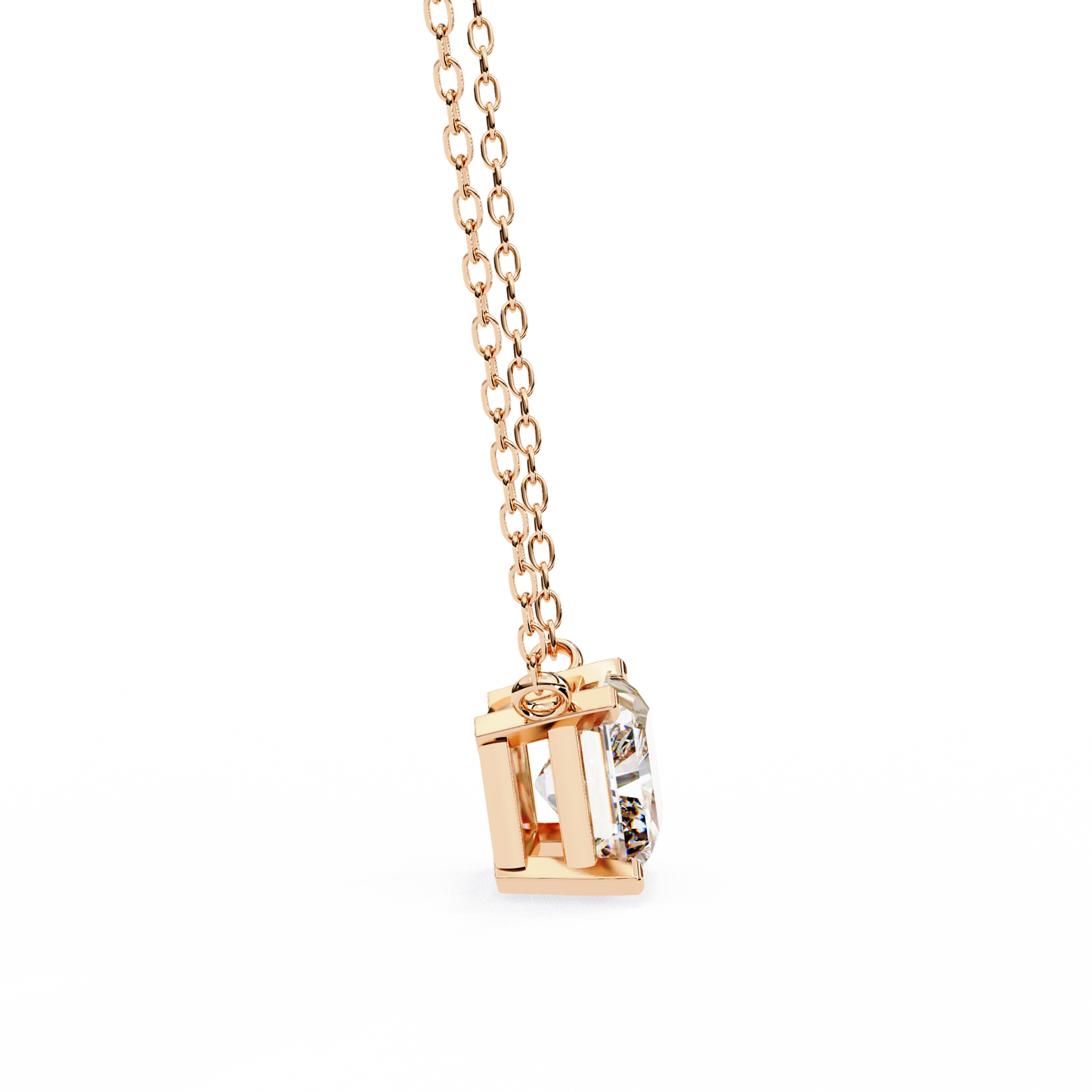 Radiant Solitaire Rose Pendant