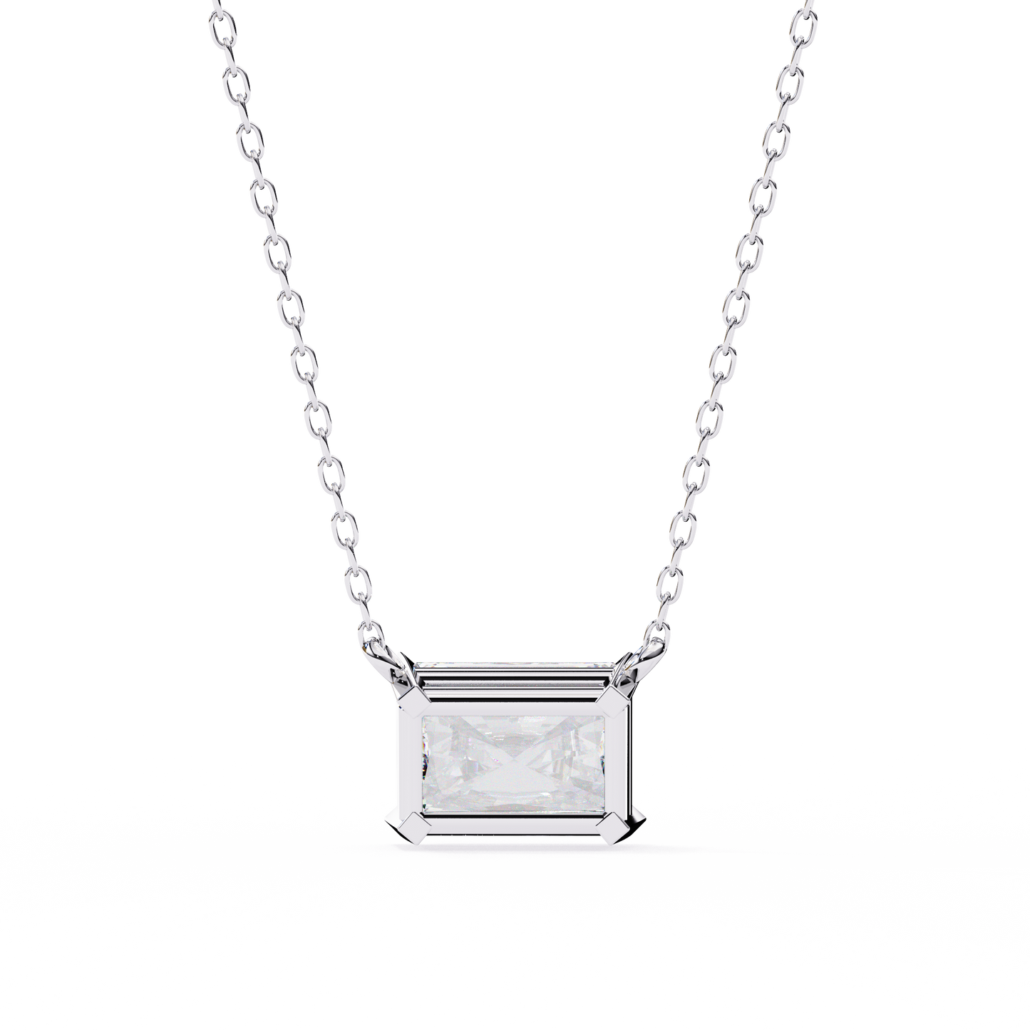 Radiant Solitaire White Pendant