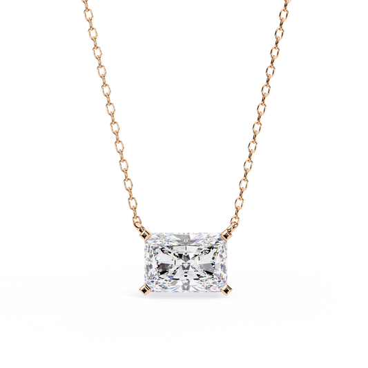 Radiant Solitaire Rose Pendant