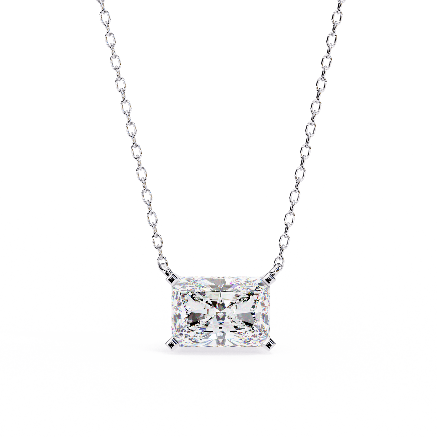 Radiant Solitaire White Pendant