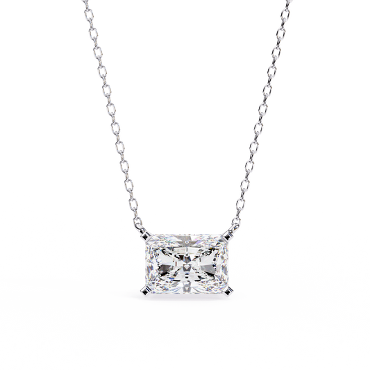 Radiant Solitaire White Pendant