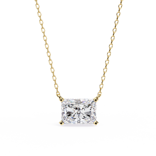 Radiant Solitaire Yellow Pendant