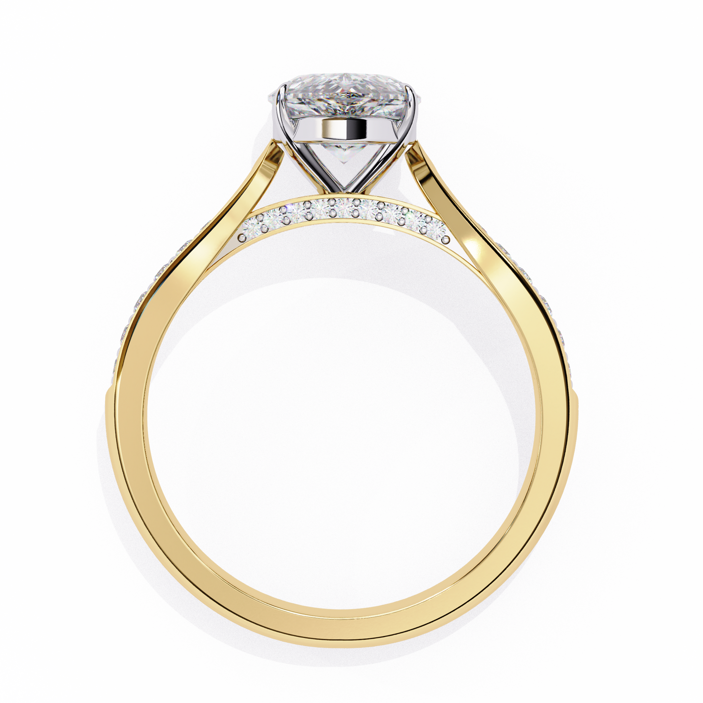 Pear Solitaire Ring Yellow