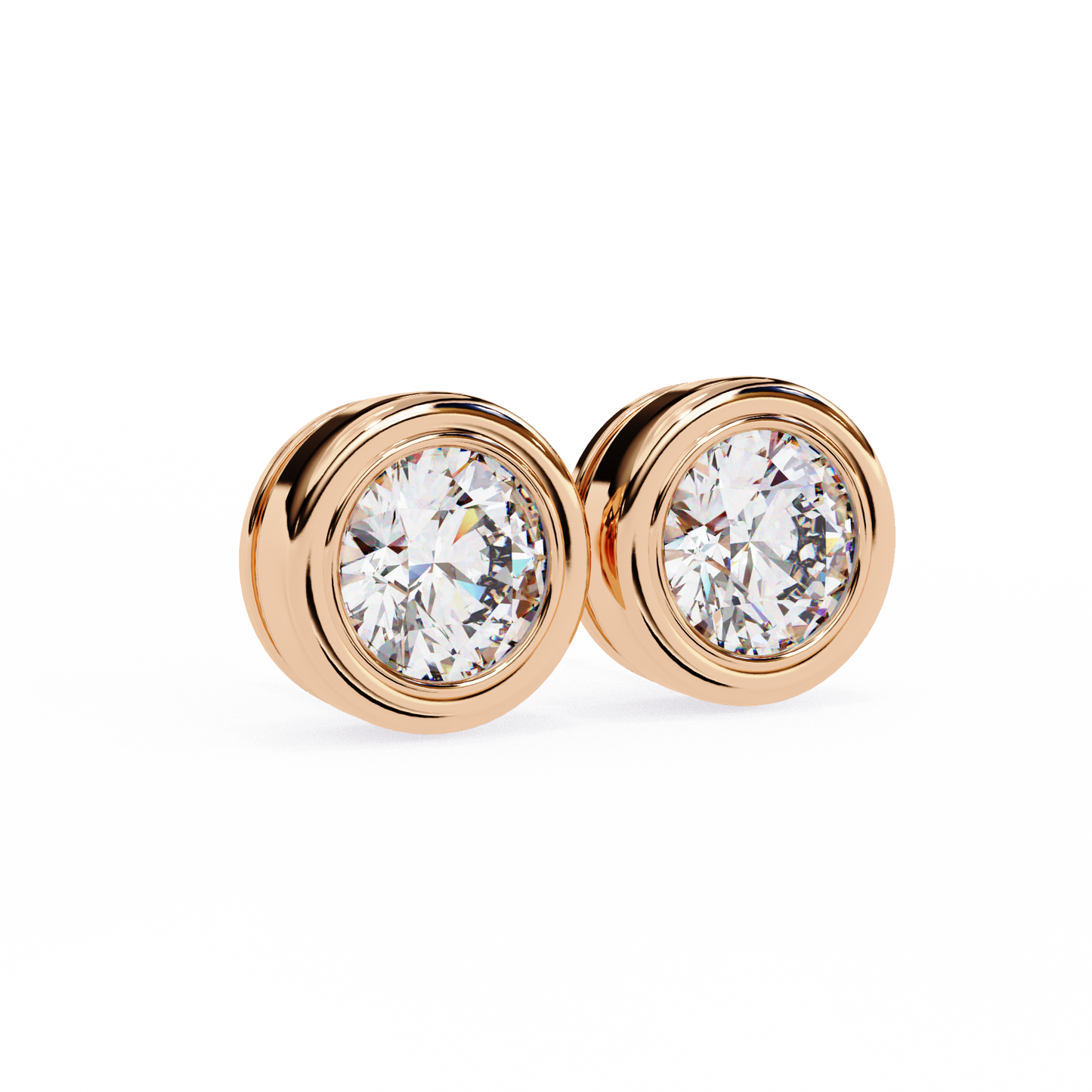 Halo Solitaire Earring Rose