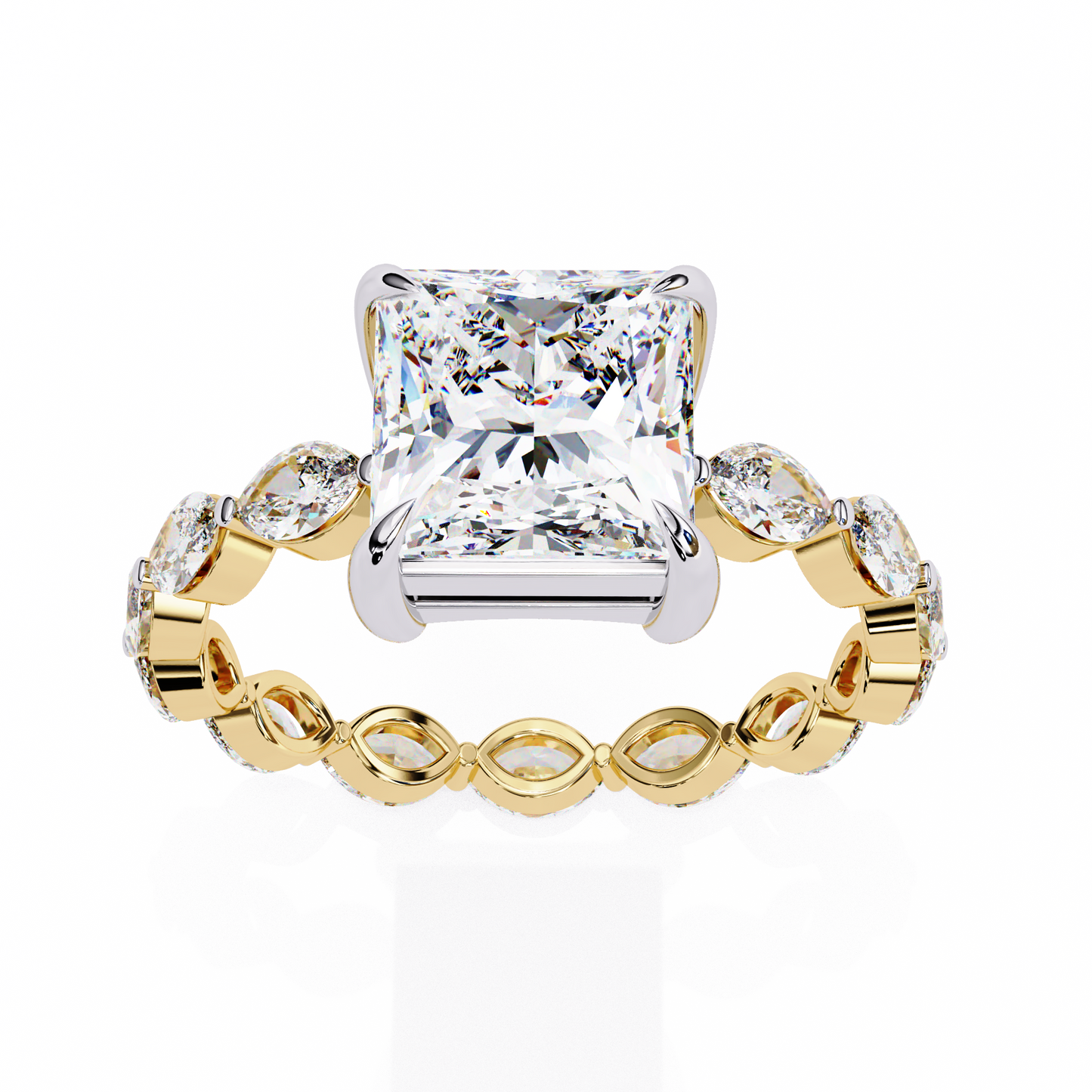 Princess Solitaire Engagement Ring Yellow