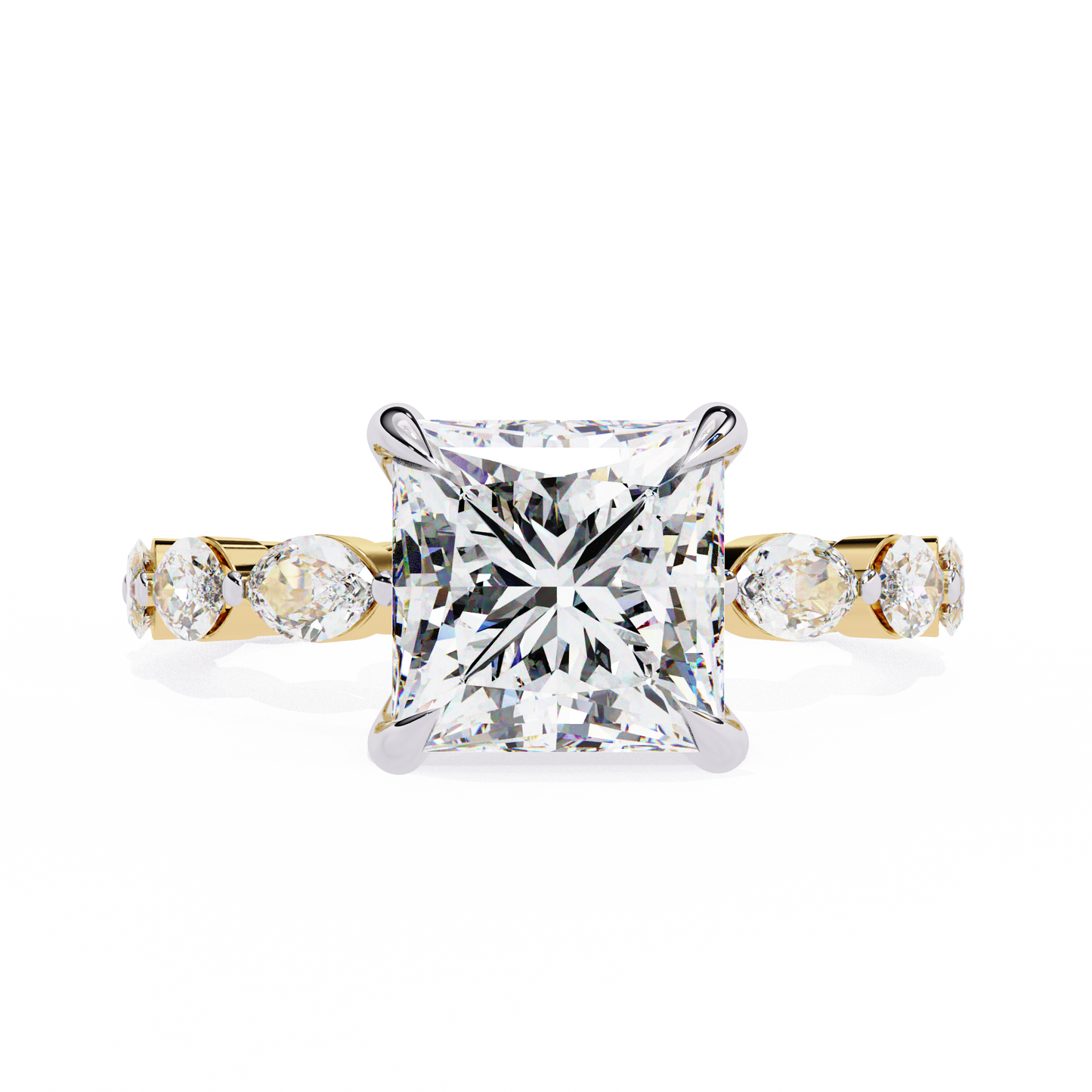 Princess Solitaire Engagement Ring Yellow