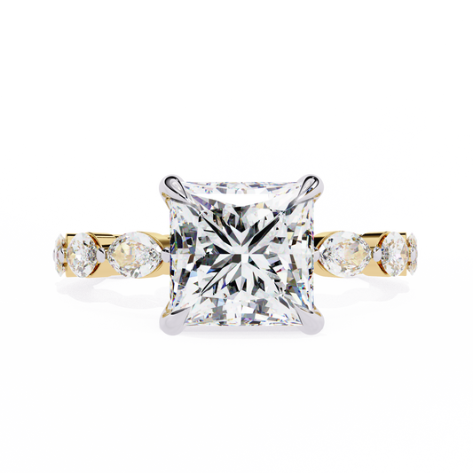 Princess Solitaire Engagement Ring Yellow