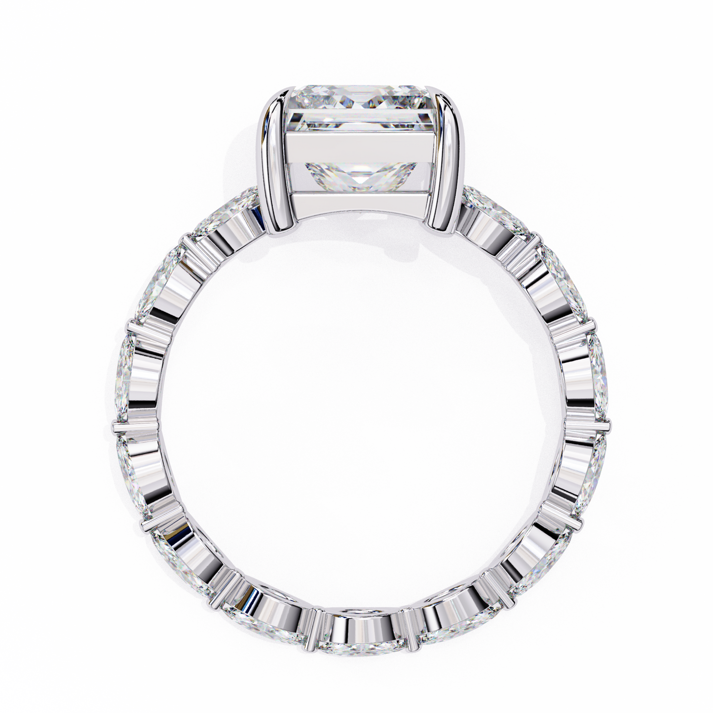 Princess Solitaire Engagement Ring White