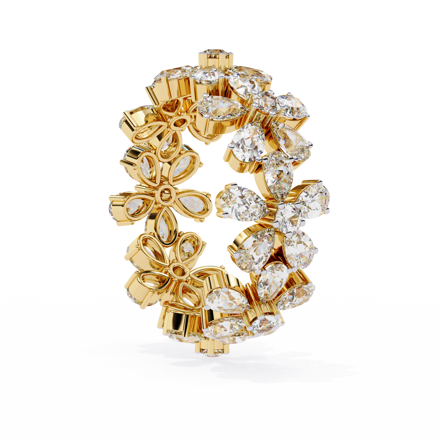 Pear Stackable Diamond Ring Yellow