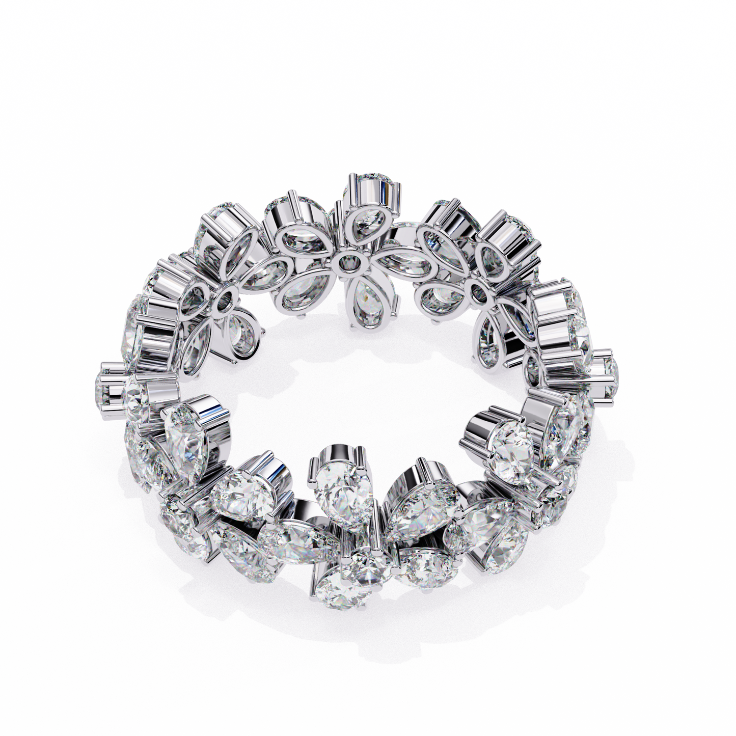 Pear Stackable Diamond Ring White