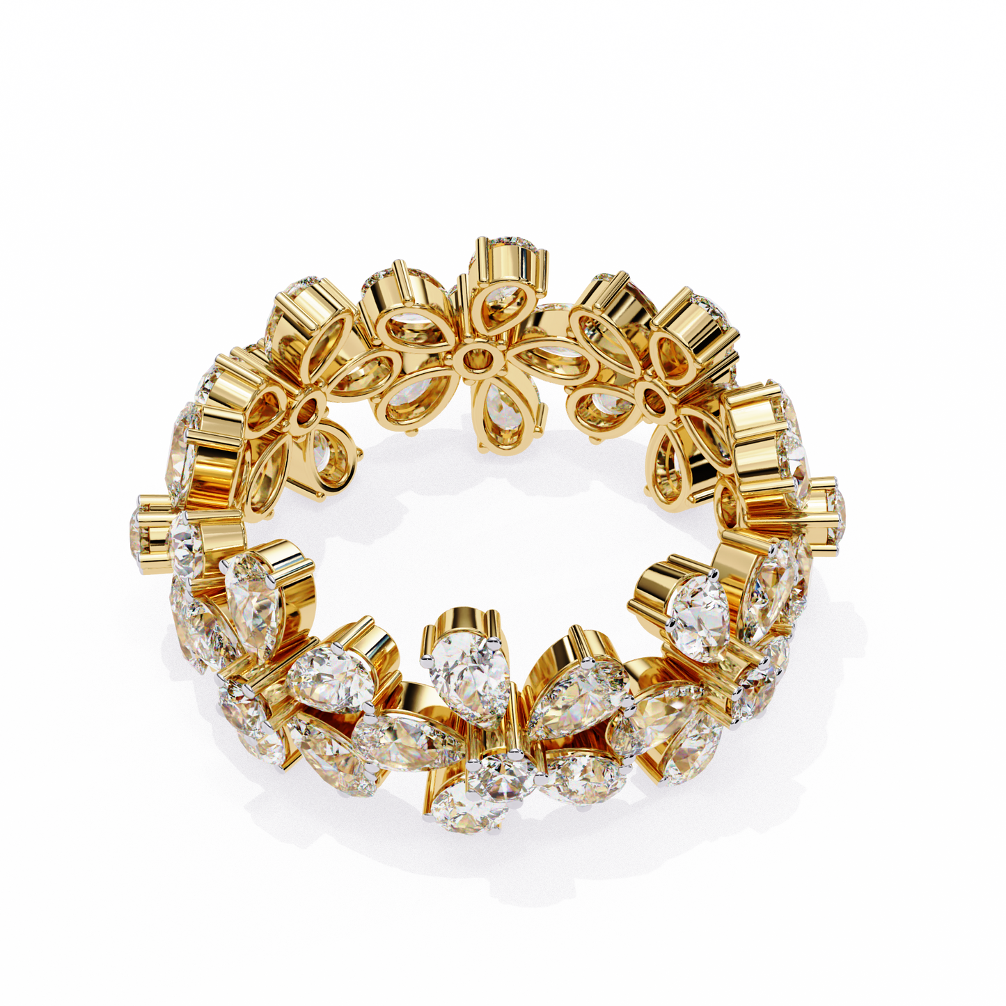 Pear Stackable Diamond Ring Yellow