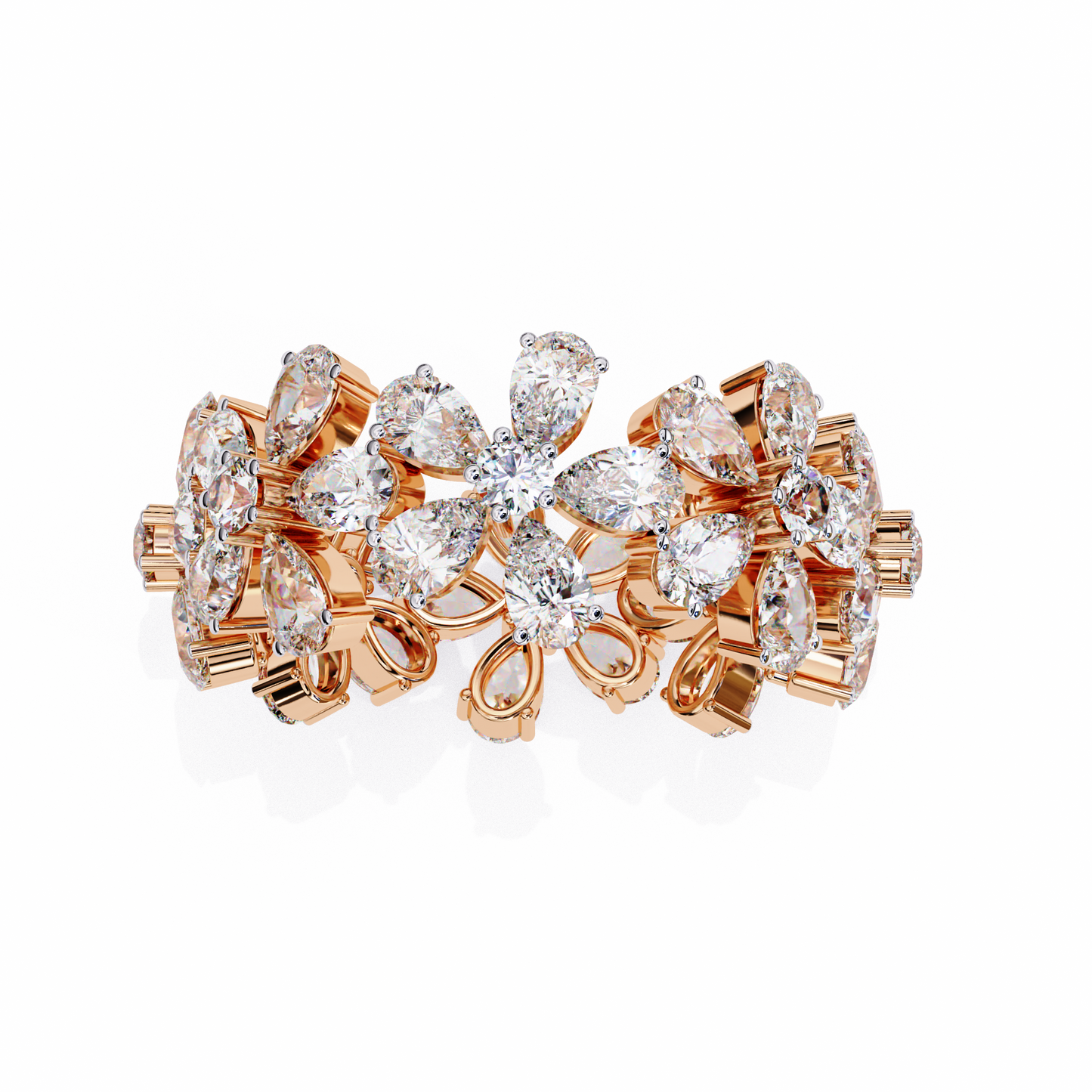 Pear Stackable Diamond Ring Rose