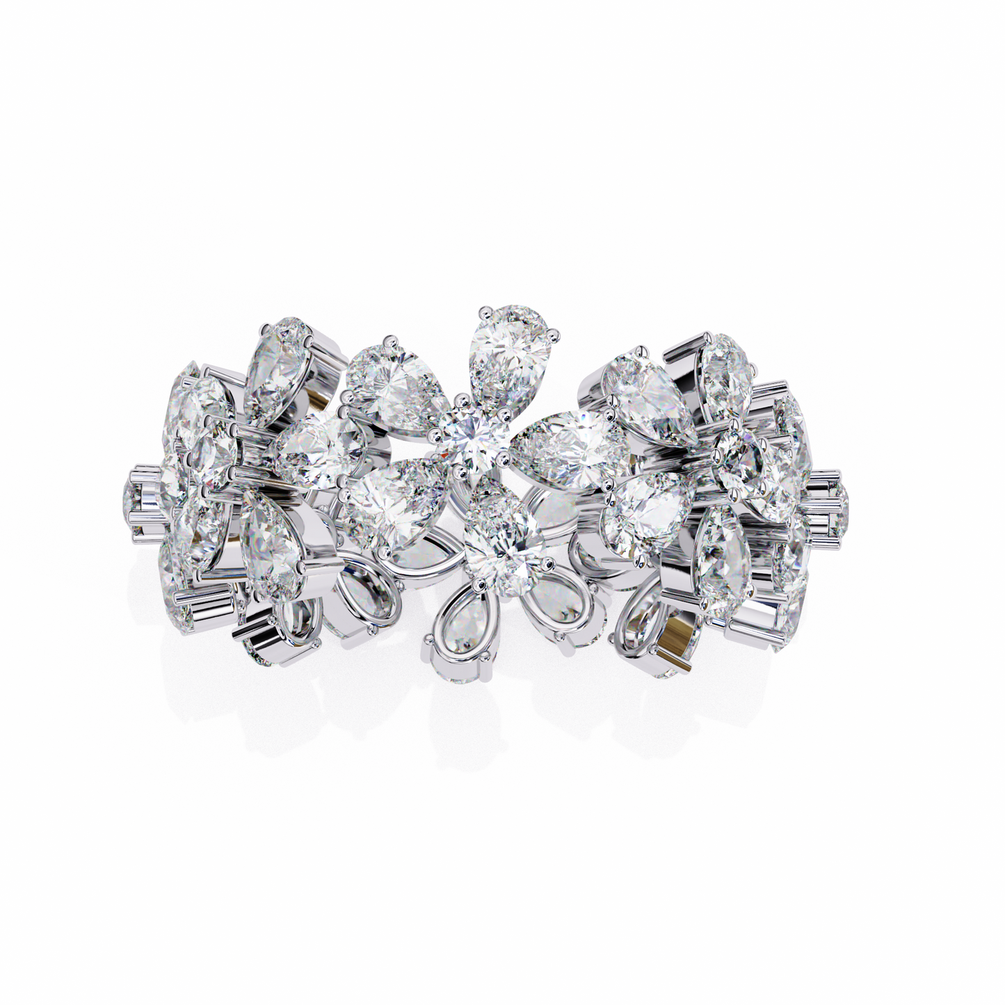 Pear Stackable Diamond Ring White