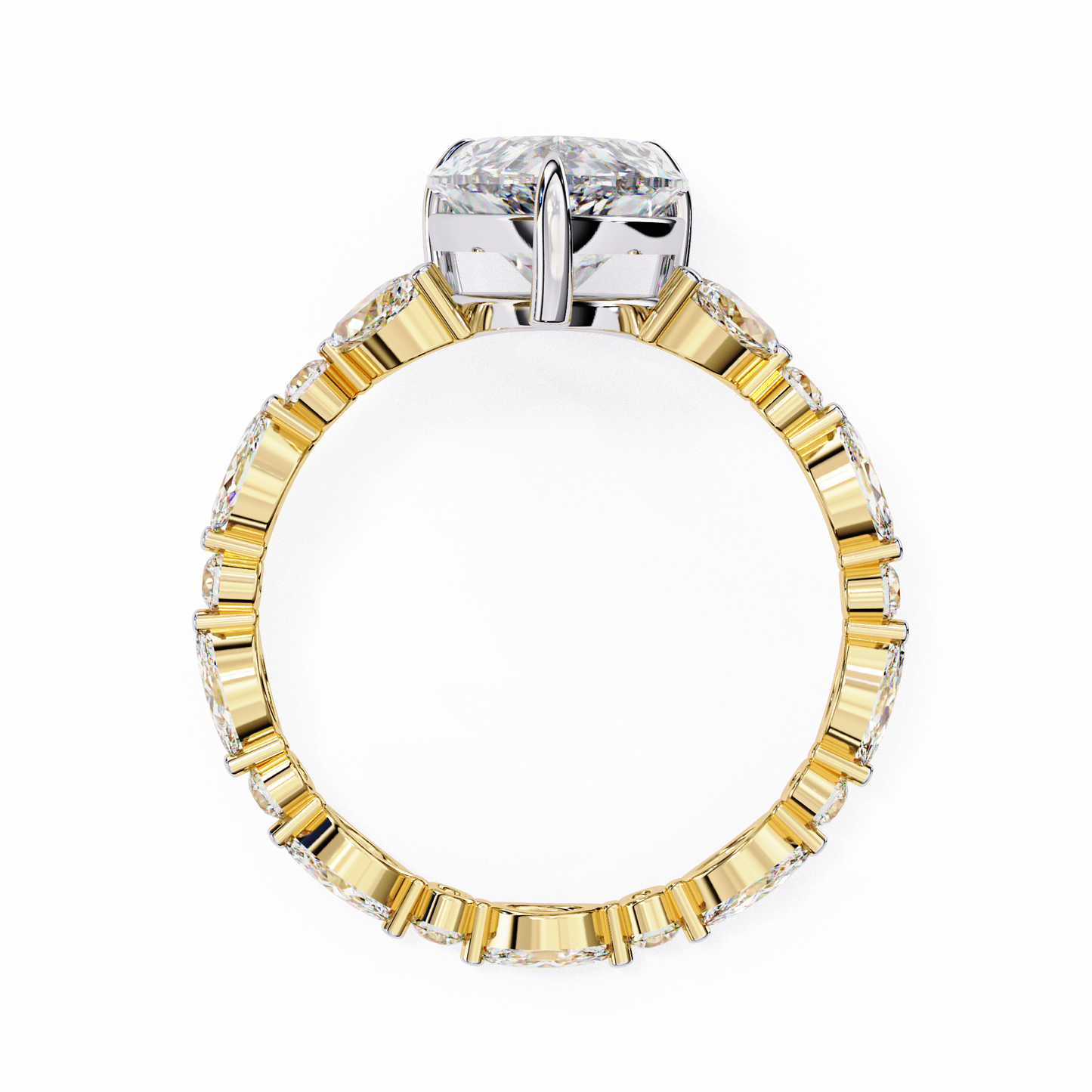 Pear Solitaire Cocktail Ring Yellow