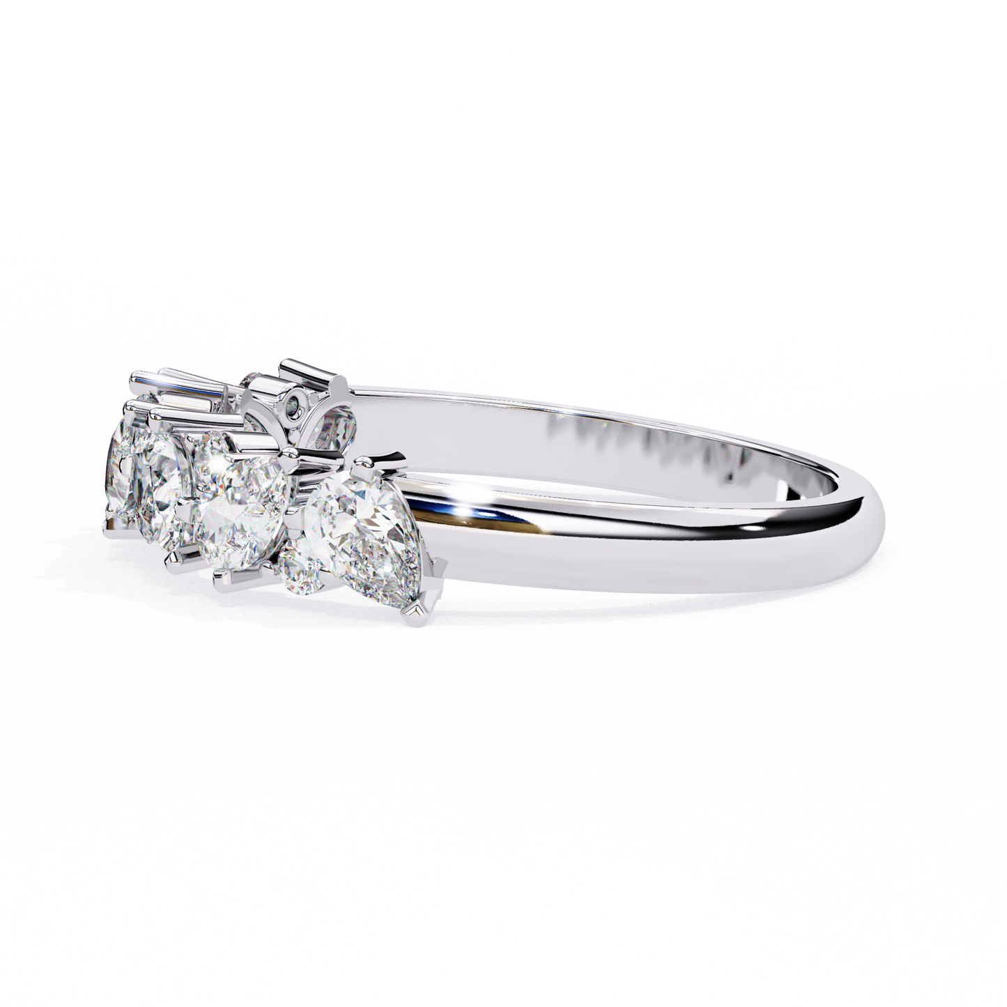 Half Eternity Diamond Band White