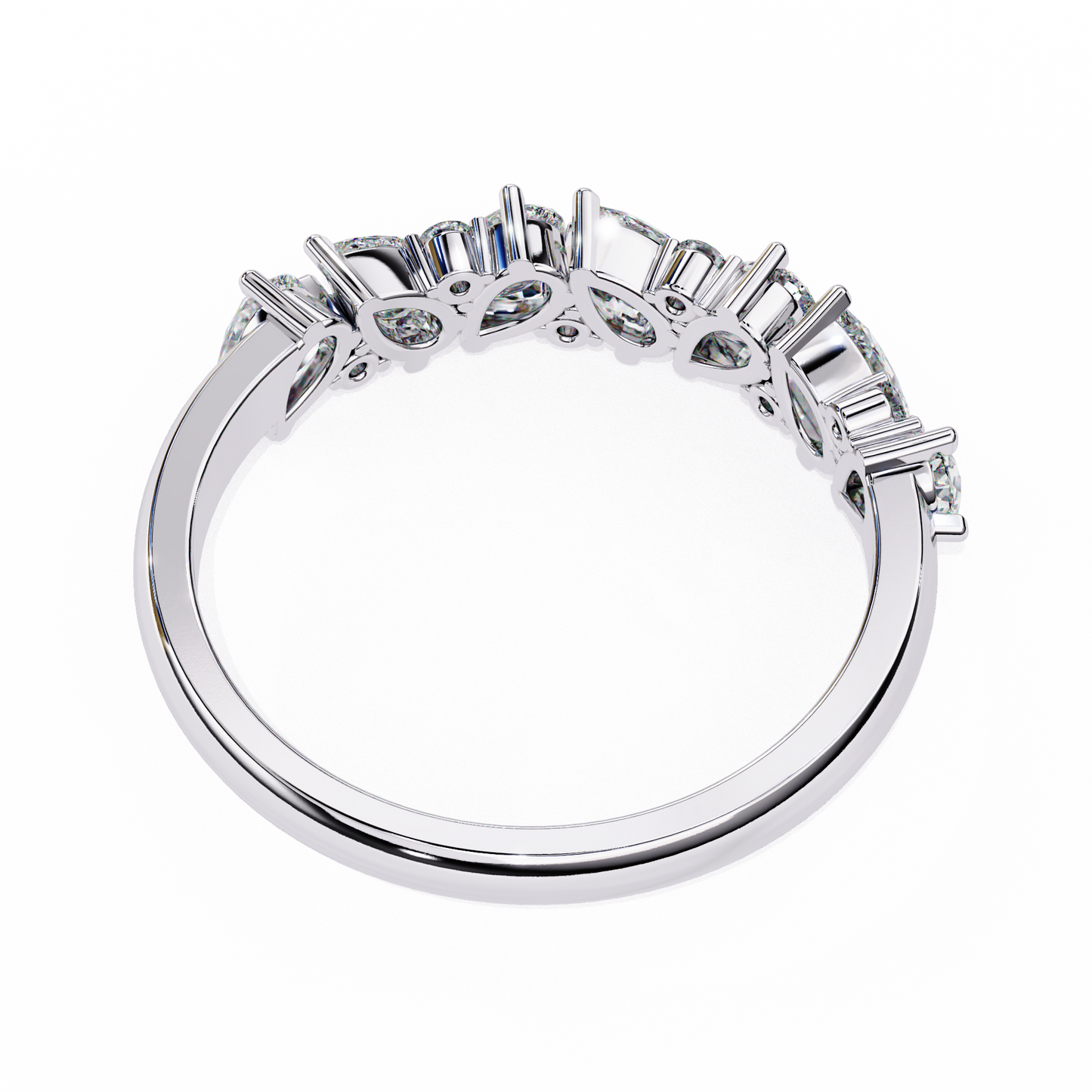 Half Eternity Diamond Band White