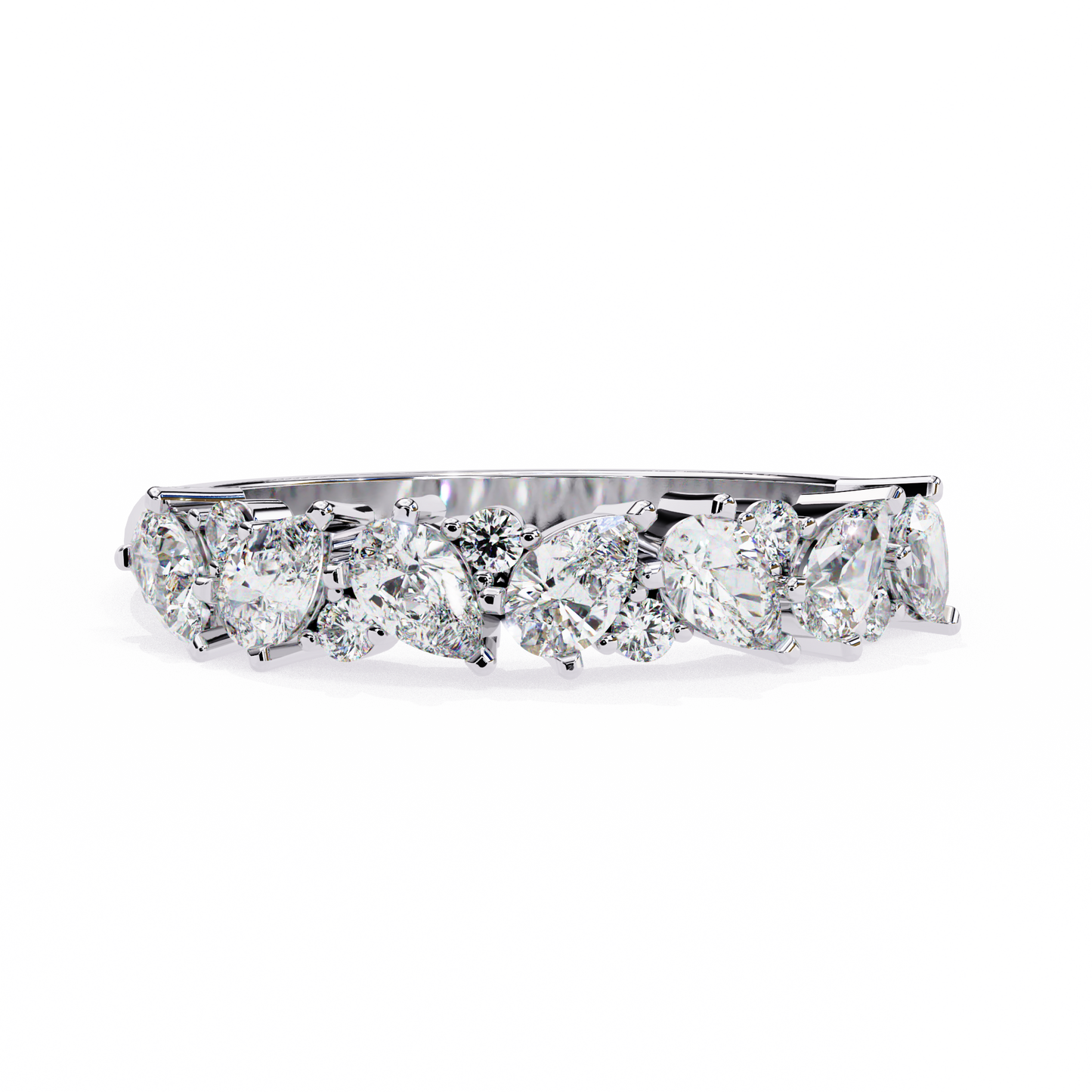 Half Eternity Diamond Band White