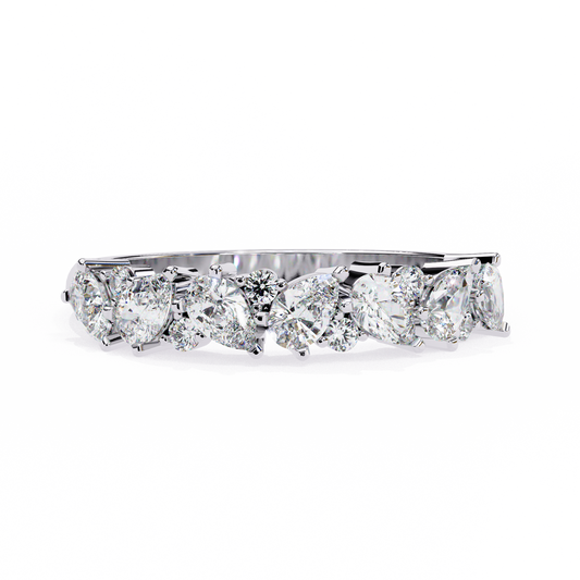 Half Eternity Diamond Band White