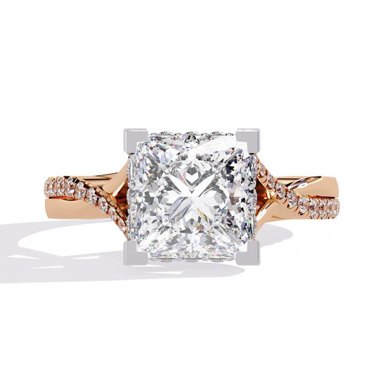 Princess Cocktail Solitaire Ring Rose