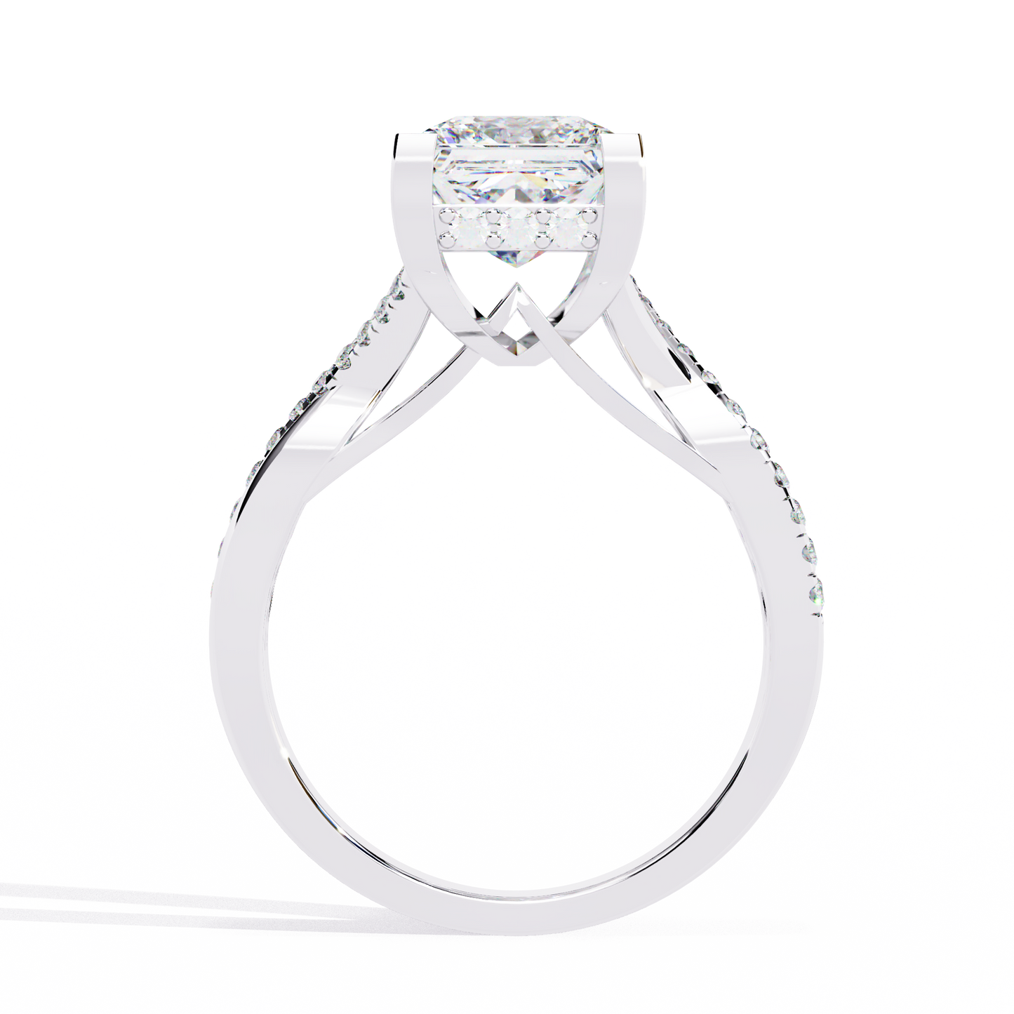 Princess Cocktail Solitaire Ring White