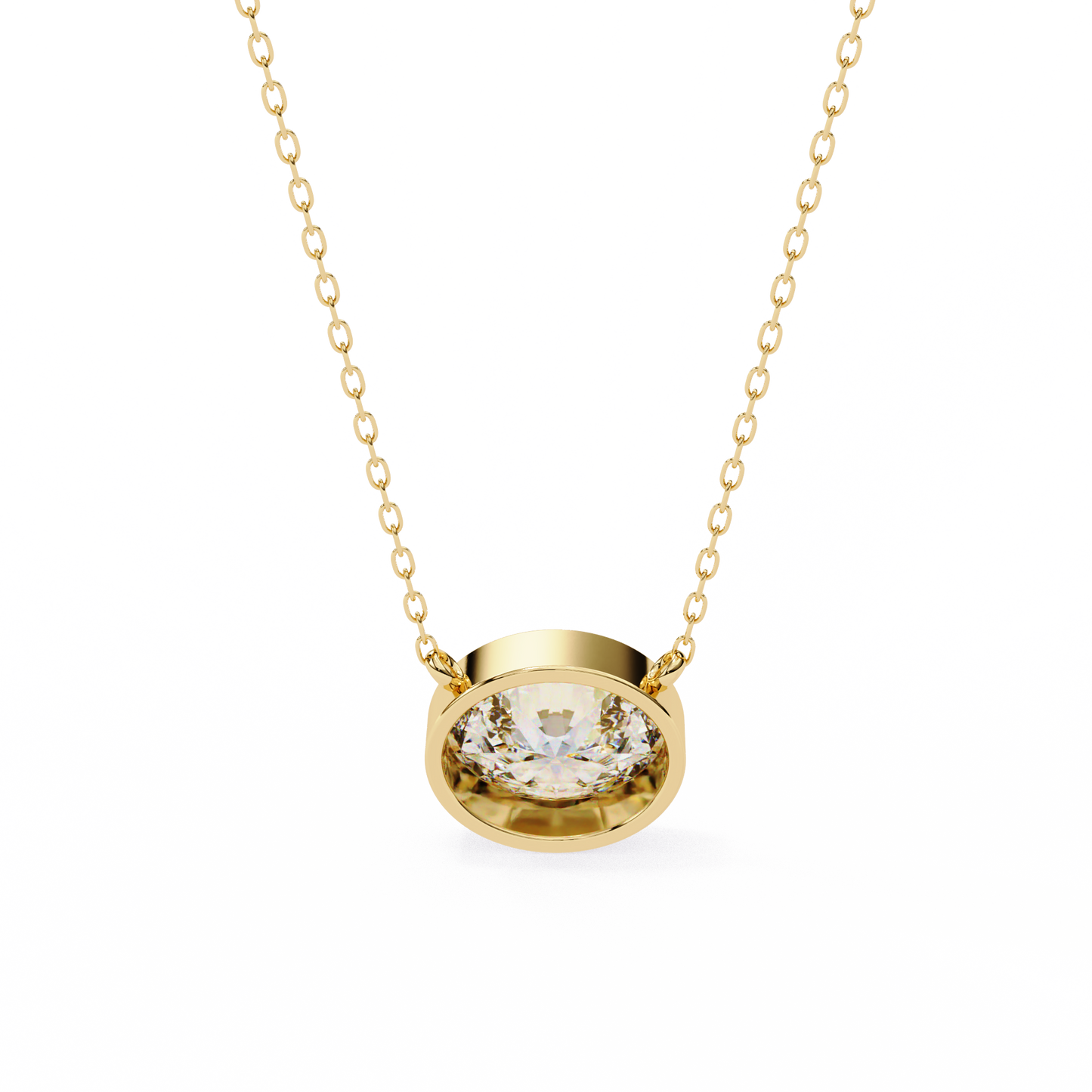 Oval Halo Solitaire Pendent Yellow