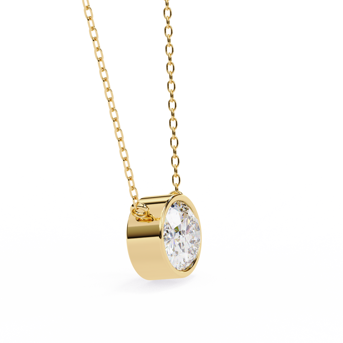 Oval Halo Solitaire Pendent Yellow