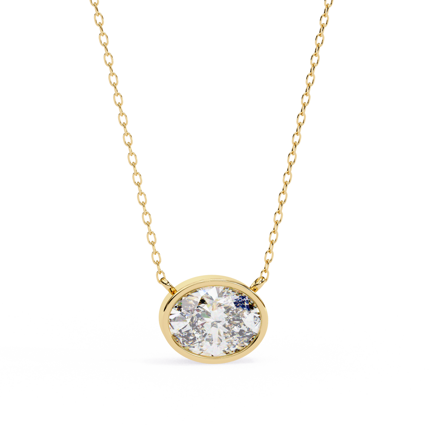 Oval Halo Solitaire Pendent Yellow