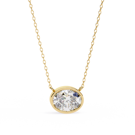 Oval Halo Solitaire Pendent Yellow