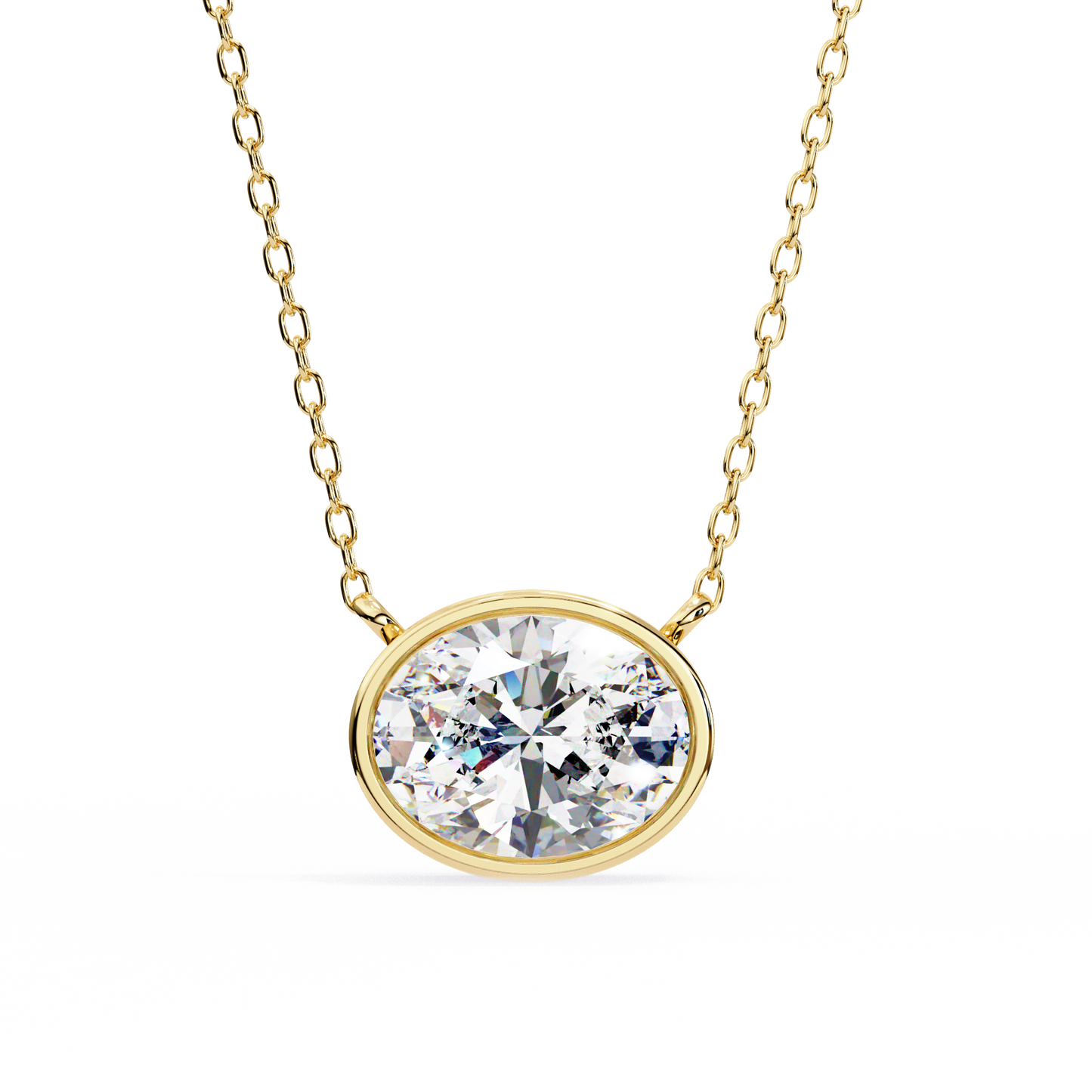 Oval Halo Solitaire Pendent Yellow