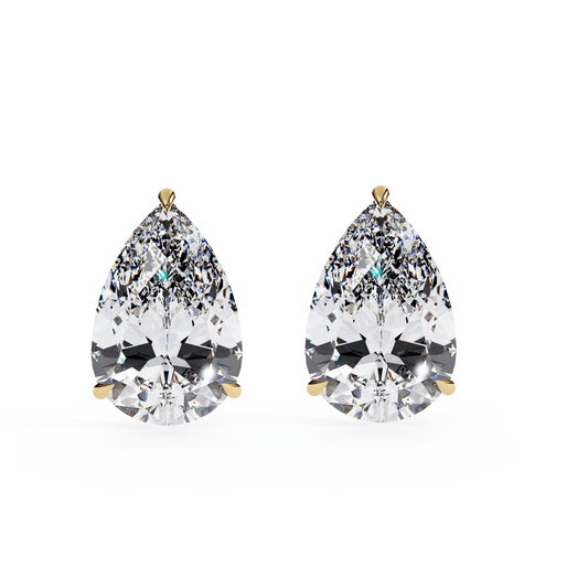 Pear Solitaire Earring Yellow