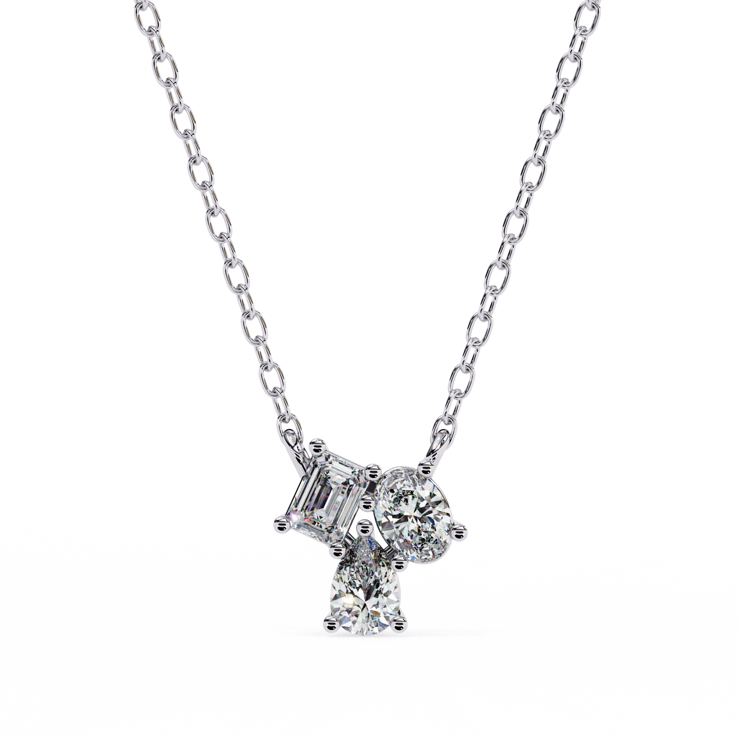 Modern Mix Diamonds Pendant White